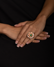 AMARA Delicate Flower Polki Ring